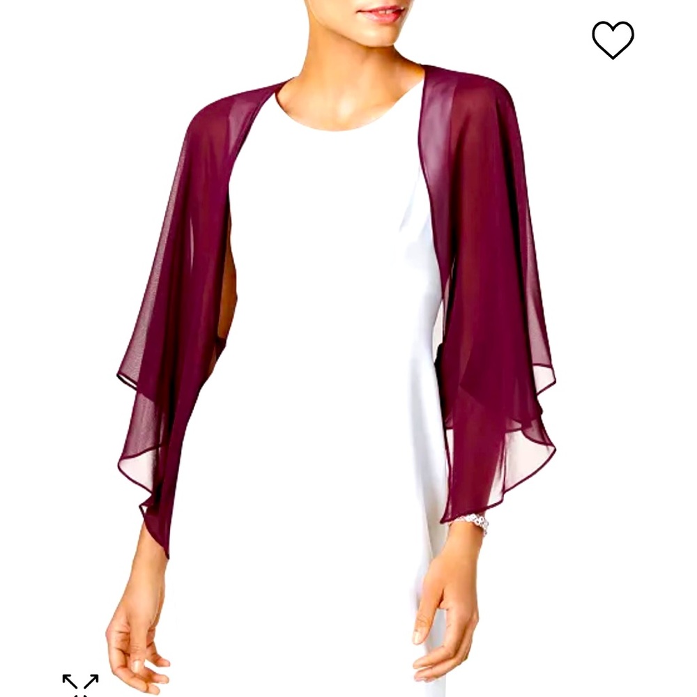 Alex Evenings Fig Chiffon Sheer Cover Top size S  . Like new without tag